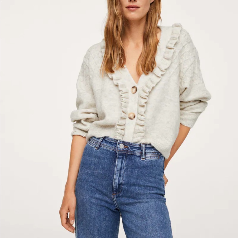 Mango Ruffle Cardigan